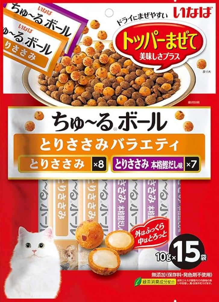 Amazon | いなば ちゅ~るボール とりささみバラエティ 10g×15袋
